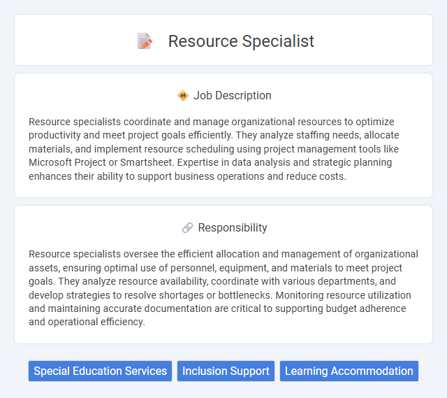 Resource Specialist Job Description and Career Detail