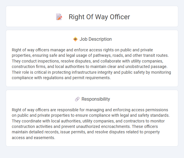Right Of Way Officer Job Description and Career Detail