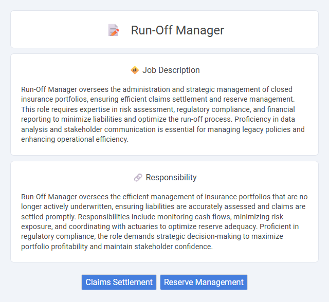 Run-Off Manager Job Description and Career Detail