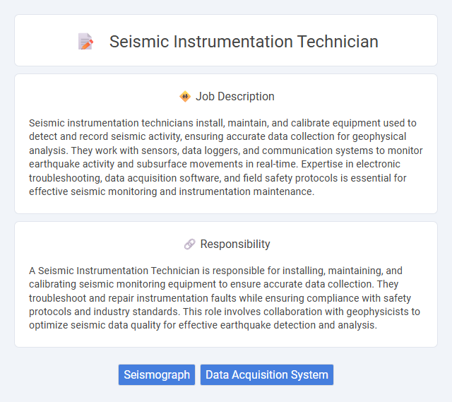 Seismic Instrumentation Technician Job Description and Career Detail