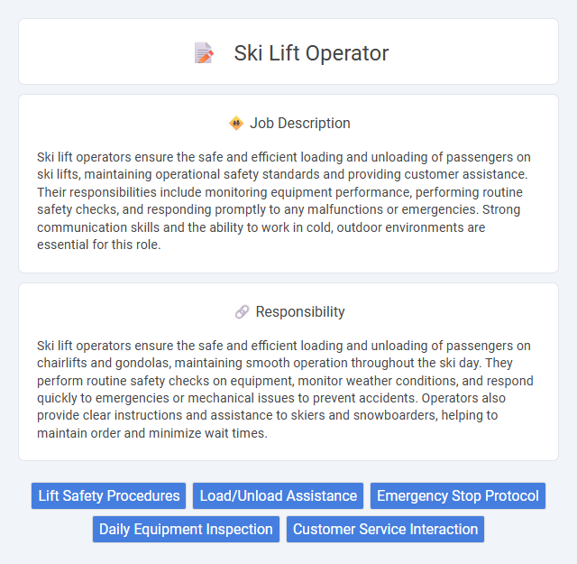 Ski Lift Operator Job Description and Career Detail