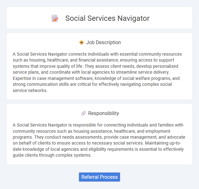 Social Services Navigator Job Description and Career Detail