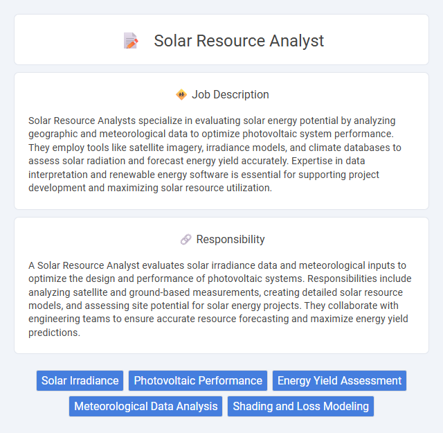 Solar Resource Analyst Job Description and Career Detail