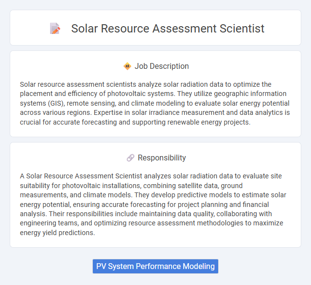 Solar Resource Assessment Scientist Job Description and Career Detail