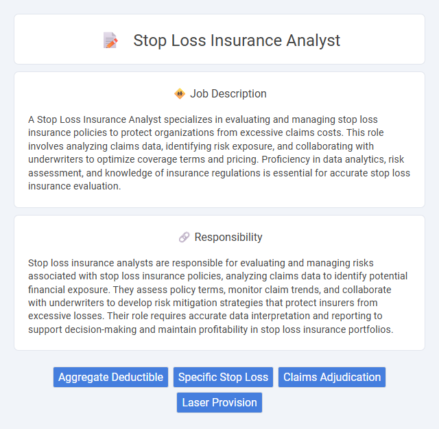 Stop Loss Insurance Analyst Job Description and Career Detail