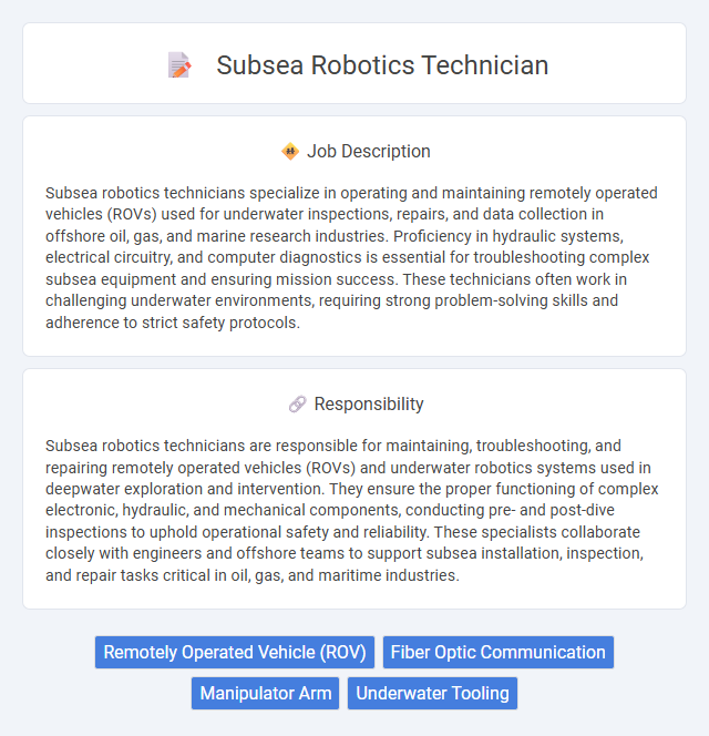Subsea Robotics Technician Job Description and Career Detail