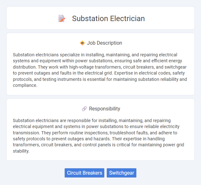 Substation Electrician Job Description and Career Detail