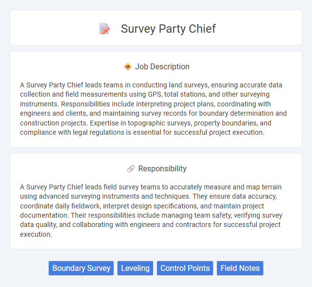 Survey Party Chief Job Description and Career Detail