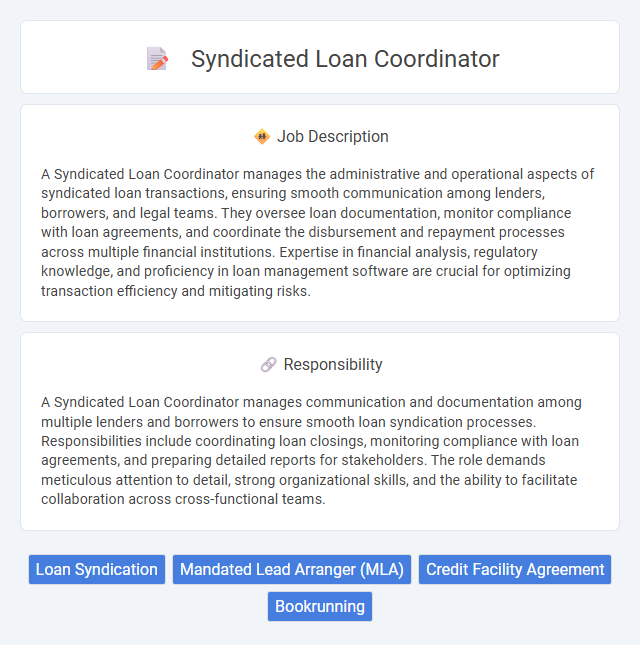 Syndicated Loan Coordinator Job Description and Career Detail