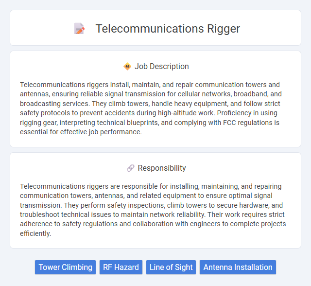 Telecommunications Rigger Job Description and Career Detail