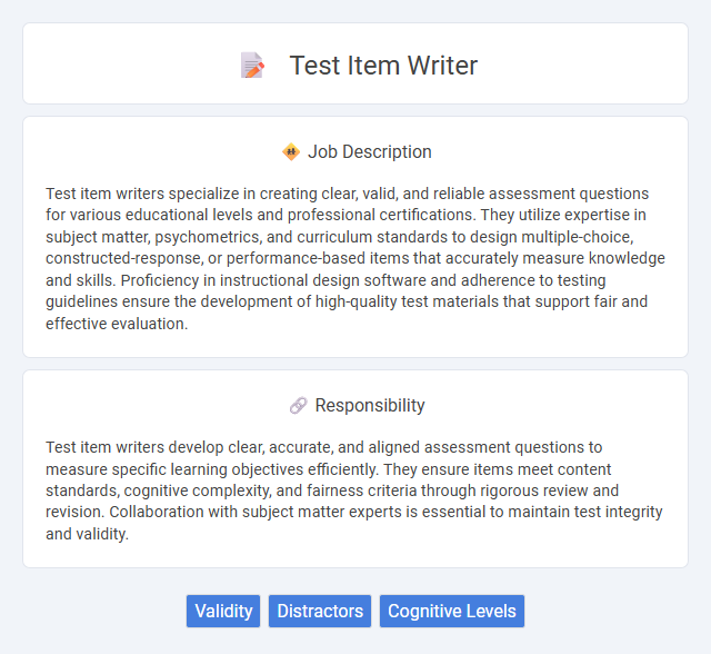 Test Item Writer Job Description and Career Detail
