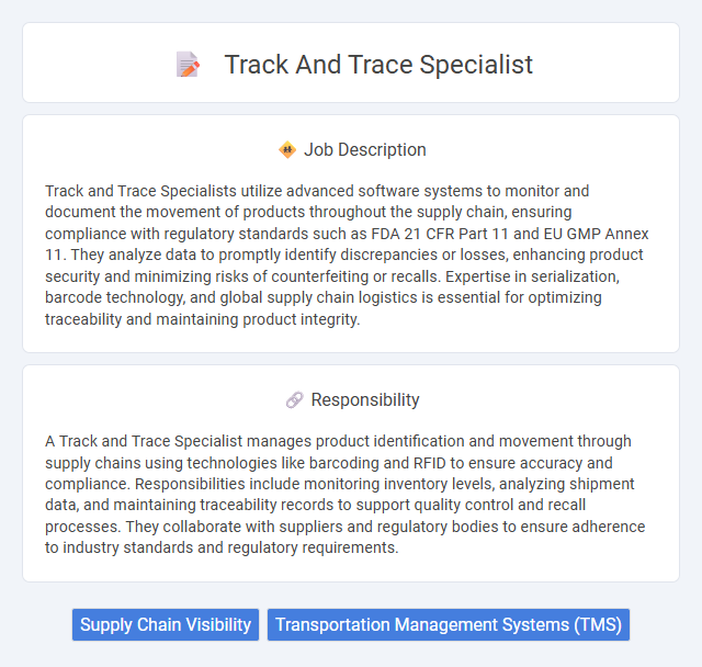 Track And Trace Specialist Job Description and Career Detail