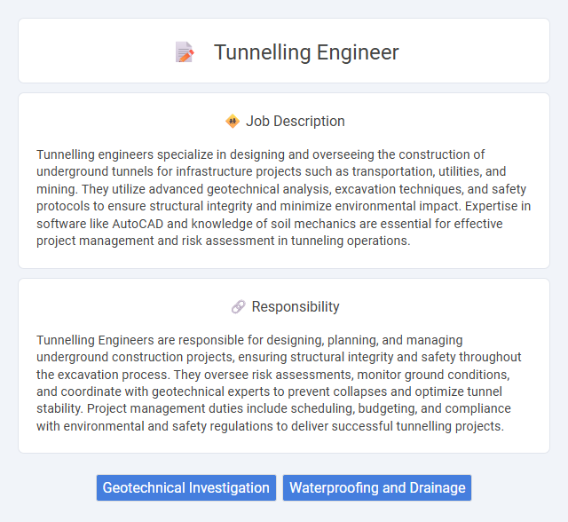 Tunnelling Engineer Job Description and Career Detail