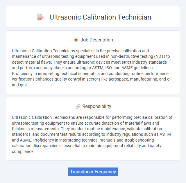 Ultrasonic Calibration Technician Job Description and Career Detail
