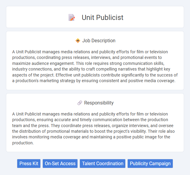 Unit Publicist Job Description and Career Detail