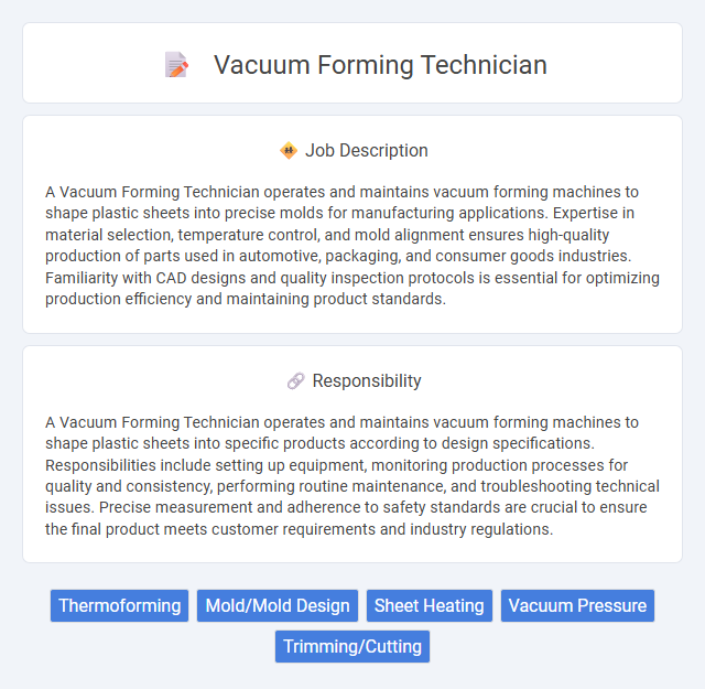 Vacuum Forming Technician Job Description and Career Detail