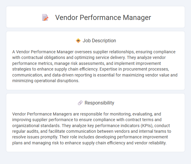 Vendor Performance Manager Job Description and Career Detail