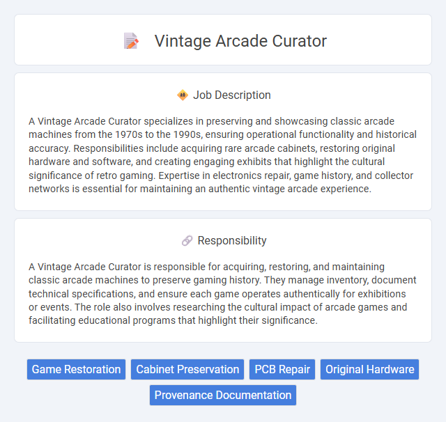 Vintage Arcade Curator Job Description and Career Detail
