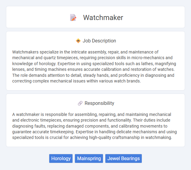 Watchmaker Job Description and Career Detail