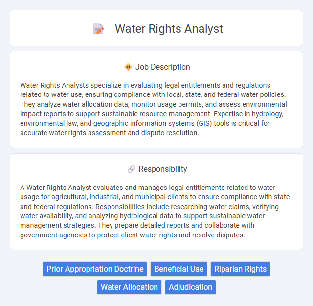 Water Rights Analyst Job Description and Career Detail