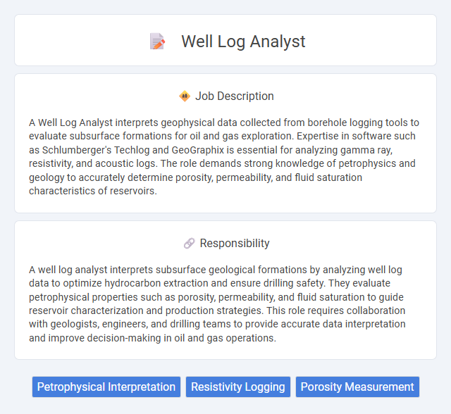 Well Log Analyst Job Description and Career Detail
