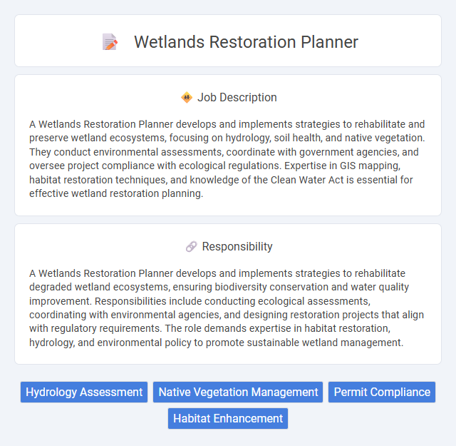 Wetlands Restoration Planner Job Description and Career Detail