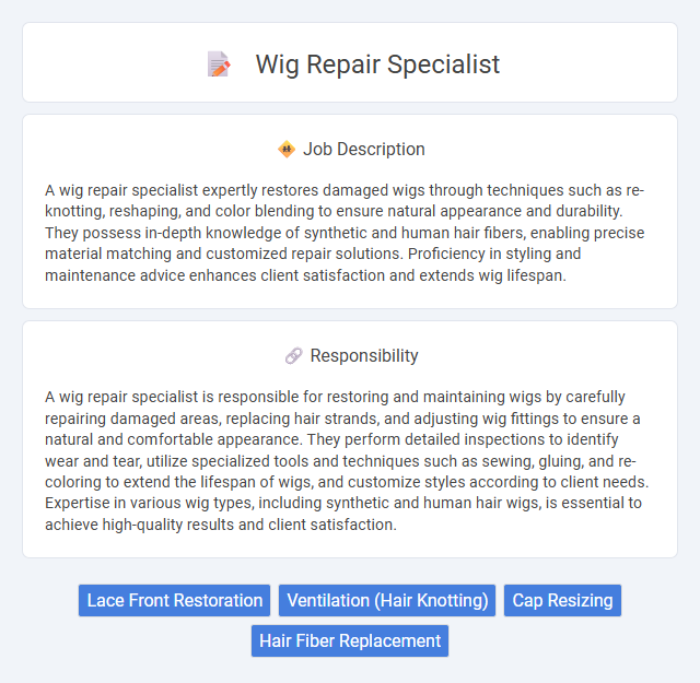 Wig Repair Specialist Job Description and Career Detail